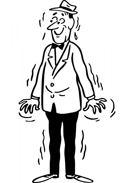 Vintage Shaking Man coloring page image