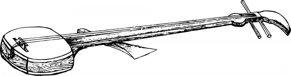 Vintage Shamisen coloring page image