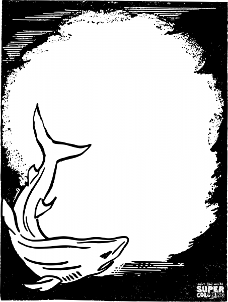 Vintage Shark Frame coloring page image