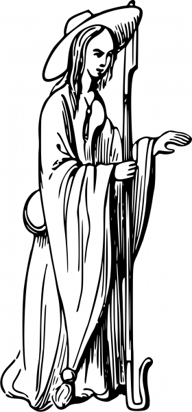 Vintage Shepherdess coloring page image