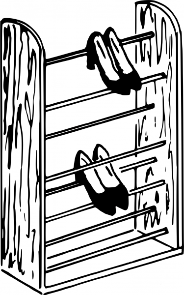 Vintage Shoe Rack coloring page image