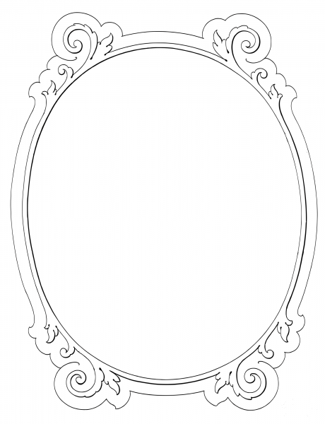Vintage Simple Circle Frame coloring page image