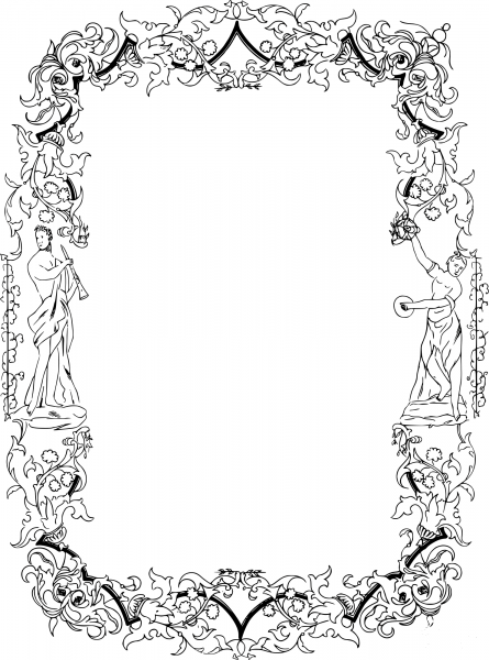 Vintage Simple Curly Frame coloring page image