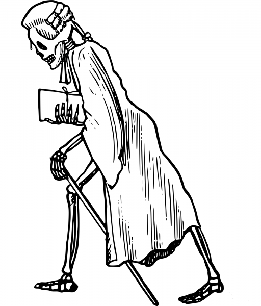 Vintage Skeleton Lawyer coloring page image