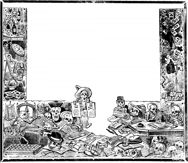 Vintage Skull Frame coloring page image