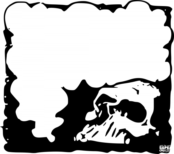 Vintage Skull Frame coloring page image