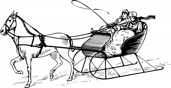 Vintage Sled coloring page image