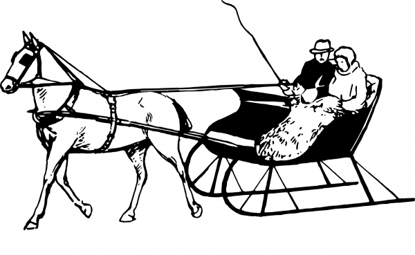 Vintage Sleigh coloring page image