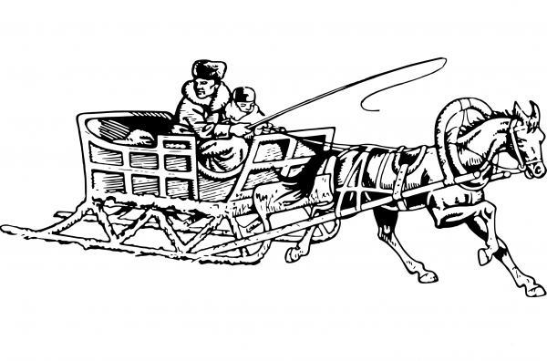 Vintage Sleigh coloring page image