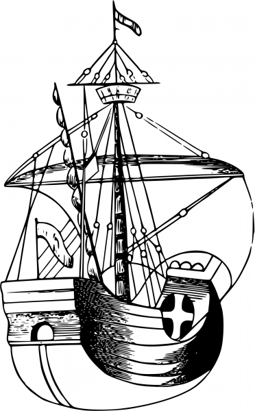 Vintage Small Galley coloring page image