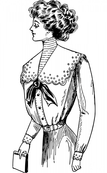 Vintage Small Waist Woman coloring page image