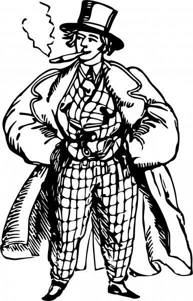 Vintage Smartly Dressed Man coloring page image