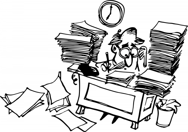 Vintage Snowed Under with Work coloring page image