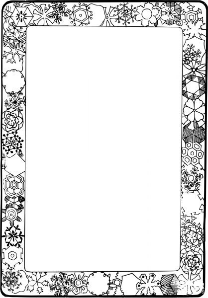 Vintage Snowflake Frame coloring page image