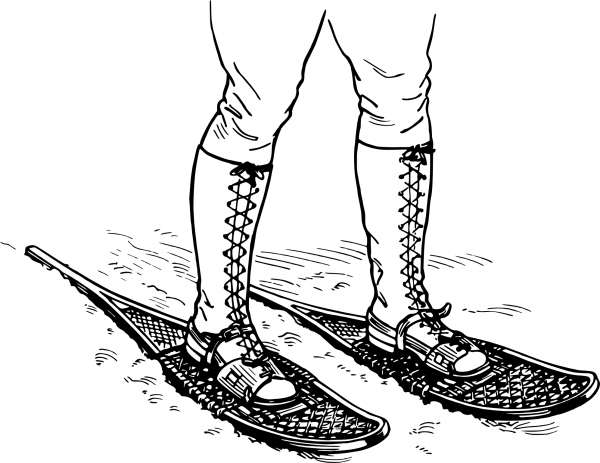 Vintage Snowshoes coloring page image