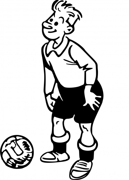 Vintage Soccer Player coloring page image