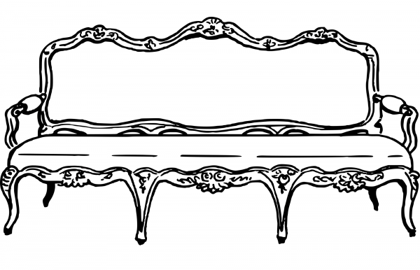 Vintage Sofa coloring page image