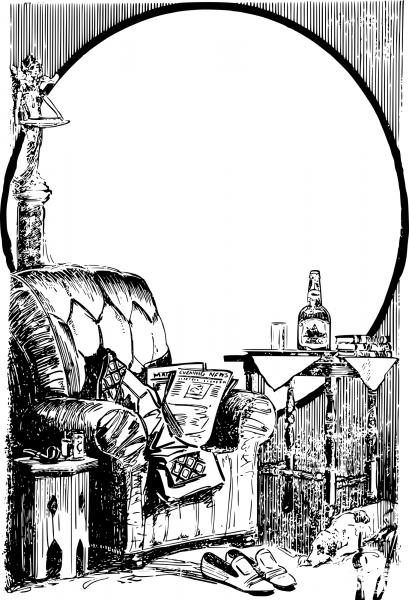 Vintage Sofa Drink Den Frame coloring page image