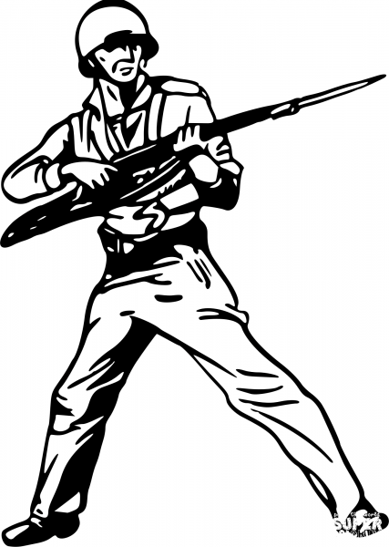 Vintage Soldier coloring page image