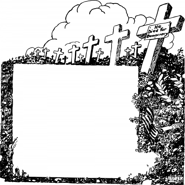 Vintage Soldier Graves Frame coloring page image