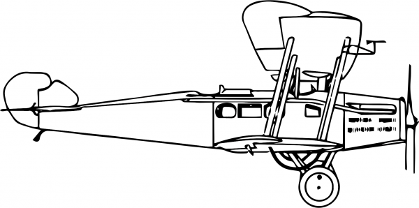 Vintage Sopwith Antelope Biplane coloring page image