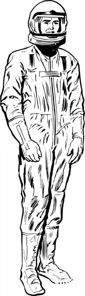 Vintage Space Suit coloring page image