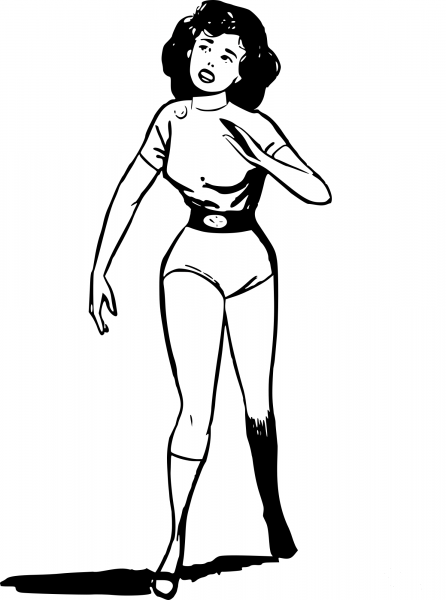 Vintage Space Woman coloring page image