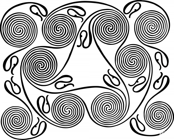 Vintage Spiral Design coloring page image