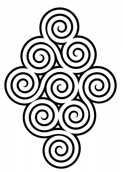 Vintage Spiral Diamond coloring page image