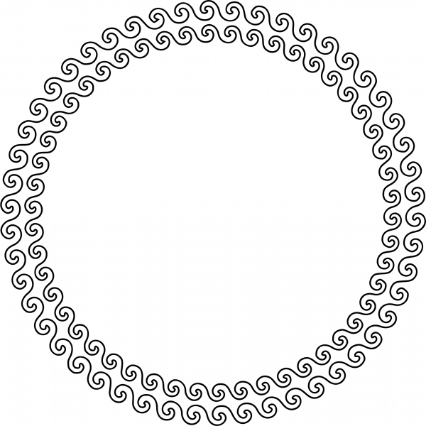 Vintage Spiral Frame coloring page image