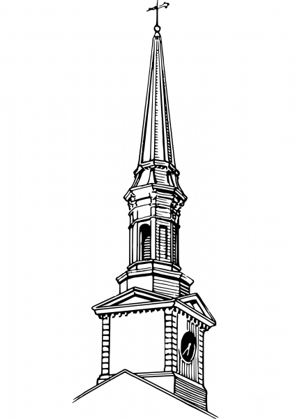 Vintage Spire and Steeple coloring page image