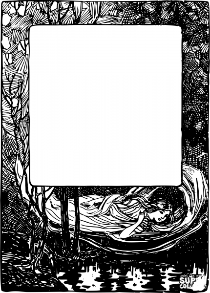 Vintage Spirit Flies Frame coloring page image