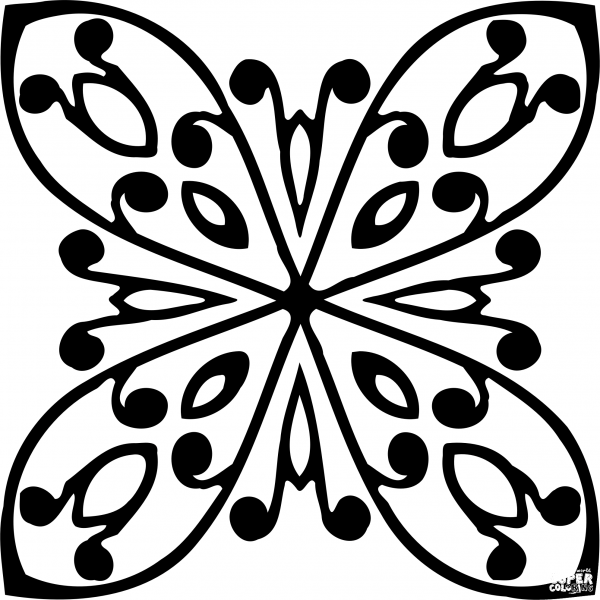 Vintage Square Ornament coloring page image
