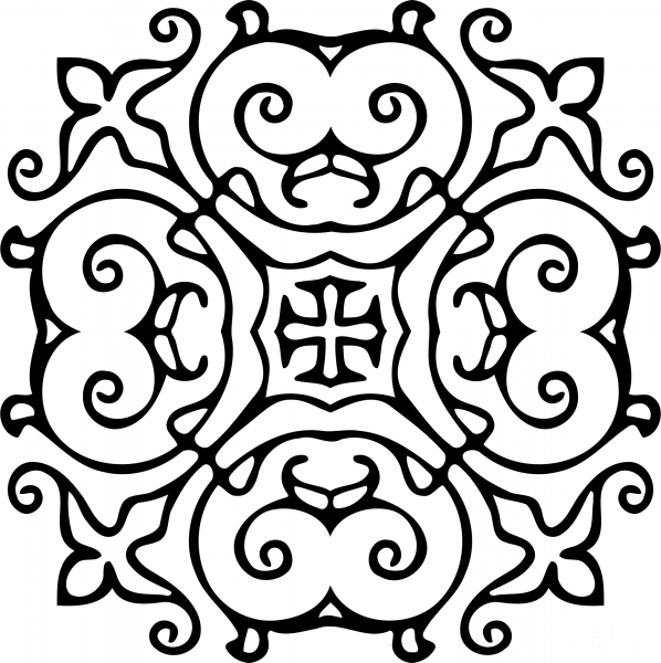 Vintage Square Ornament coloring page image
