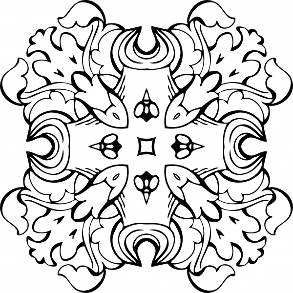 Vintage Square Ornament coloring page image