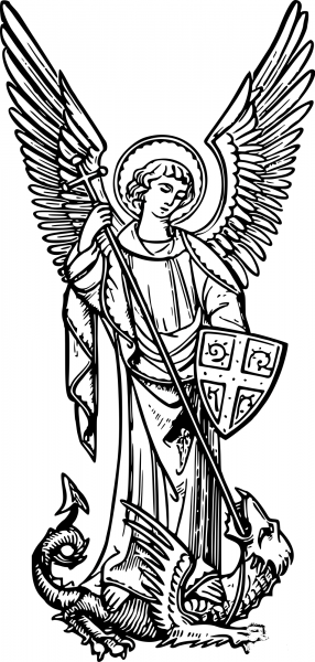 Vintage St Michael coloring page image