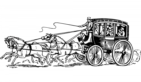 Vintage Stagecoach coloring page image