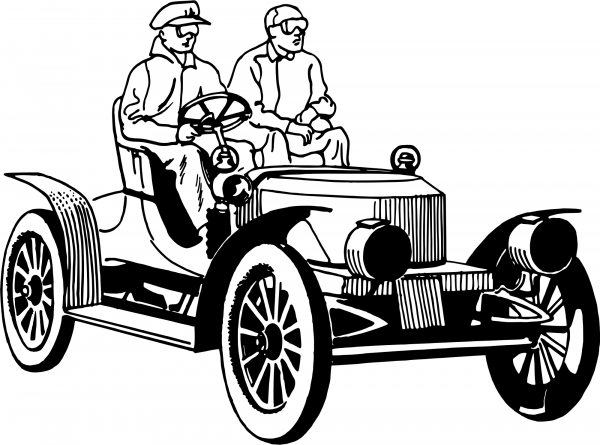 Vintage Stanley Steam Car coloring page image