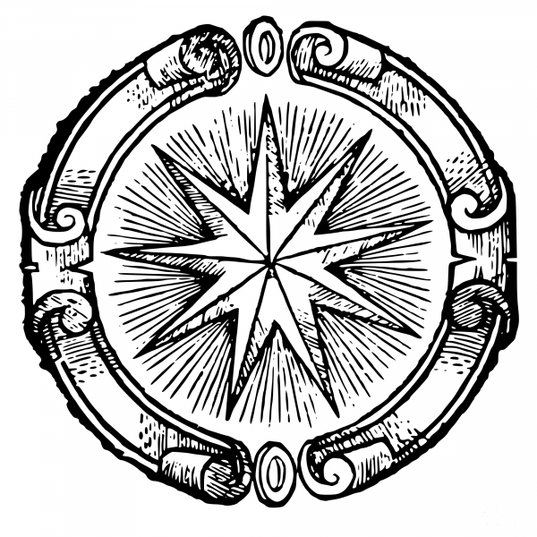 Vintage Star Emblem coloring page image