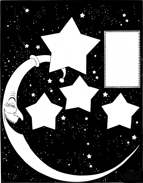 Vintage Star Man Frame coloring page image