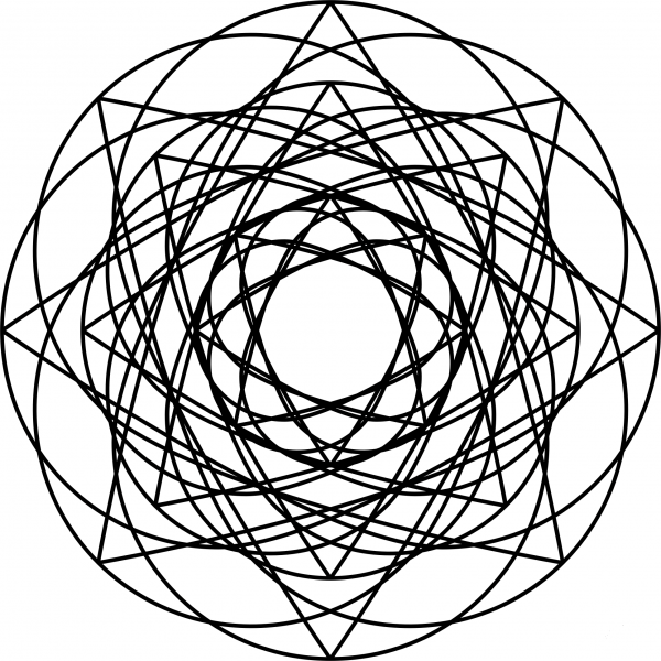 Vintage Star Shaped Skein coloring page image