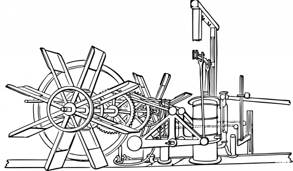 Vintage Steamboat Machinery coloring page image