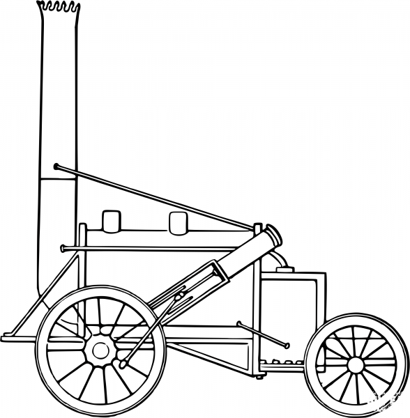 Vintage Stephensons Rocket coloring page image