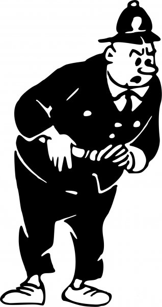 Vintage Stern Policeman coloring page image