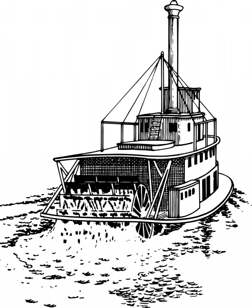 Vintage Stern Wheeler coloring page image