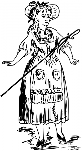 Vintage Stern Woman coloring page image