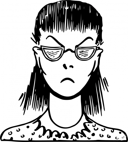 Vintage Stern Woman coloring page image