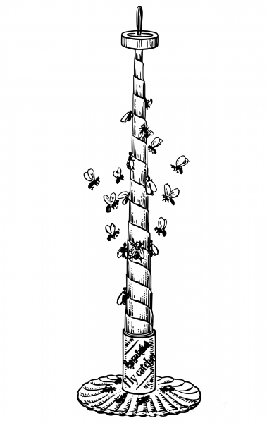 Vintage Sticky Tape Fly Catcher coloring page image