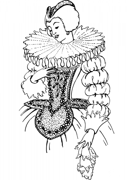 Vintage Stomacher coloring page image