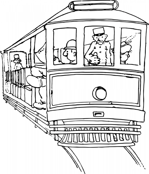Vintage Streetcar coloring page image